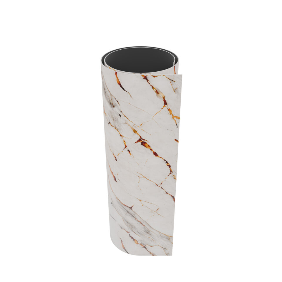 Panneau Mural - Blanc Or 2 - Effet Marbre - 250x120x0.3CM