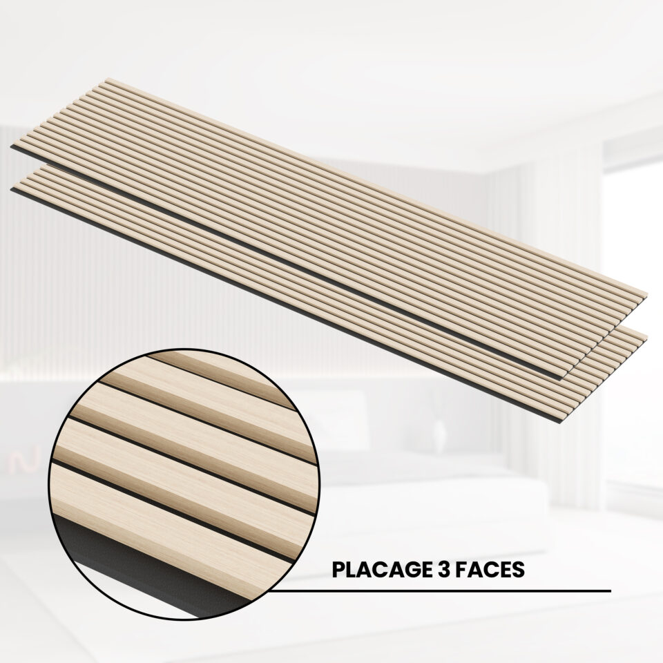 Panneaux Acoustiques Chêne Clair – 240x60 – 21 mm - Lot de 2