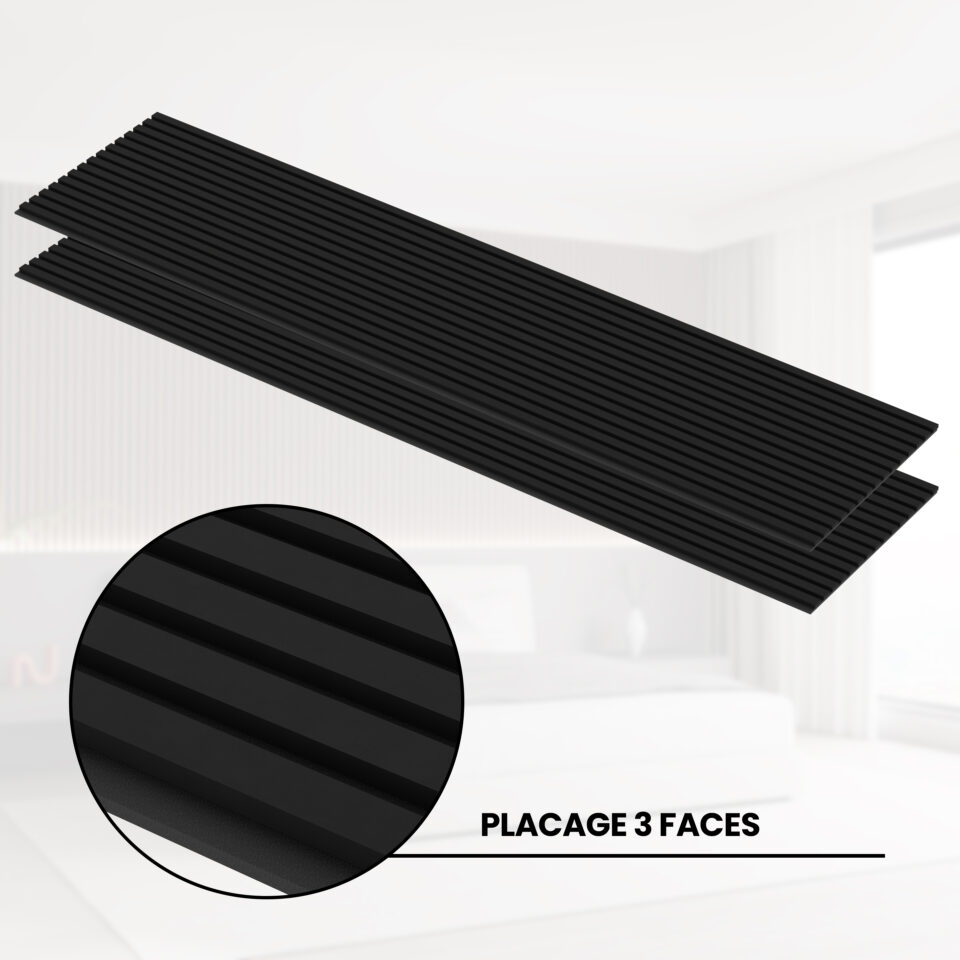 Panneaux Acoustiques Noir Mat – 240x60 – 21 mm - Lot de 2
