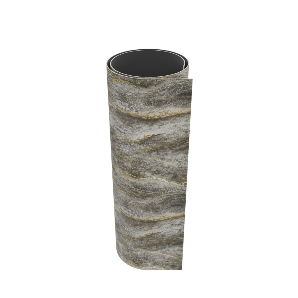 Panneau Mural - Gris Or - Effet Marbre - 250x120x0.3CM