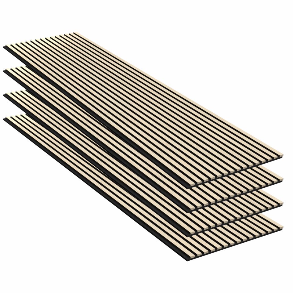 Panneaux Acoustiques Chêne Clair – 240x60 – 11 mm – Lot de 4