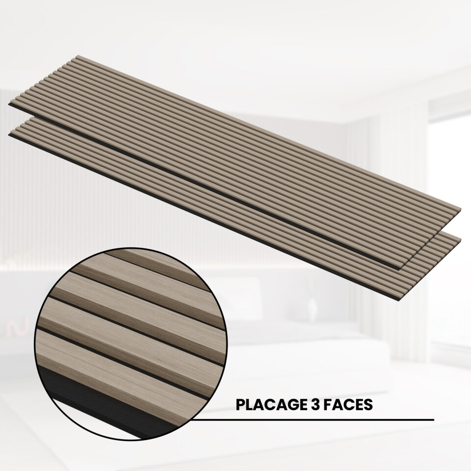 Panneaux Acoustiques Noyer – 240x60 – 21 mm - Lot de 2