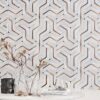 Panneau Mural - Blanc Or Hexagon - Effet Marbre - 250x120x0.3CM