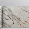 Panneau Mural - Blanc Or 2 - Effet Marbre - 250x120x0.3CM
