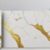 Panneau mural - Blanc Or - Effet Marbre - 250x120x0.3CM
