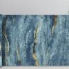 Panneau mural - Bleu Or - Effet Marbre - 250x120x0.3CM