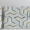 Panneau Mural - Blanc Or Hexagon - Effet Marbre - 250x120x0.3CM