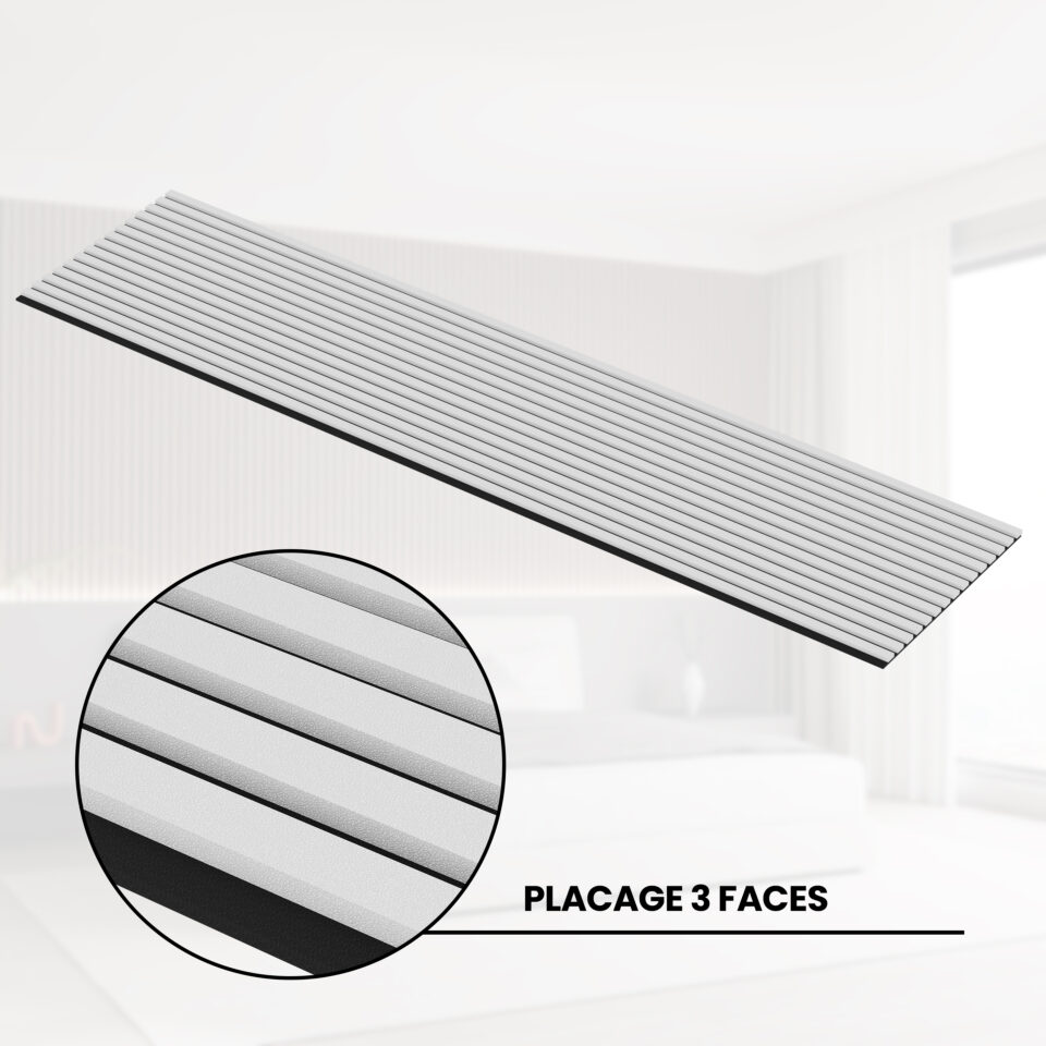 Acoustic Panel White Leather Black Felt