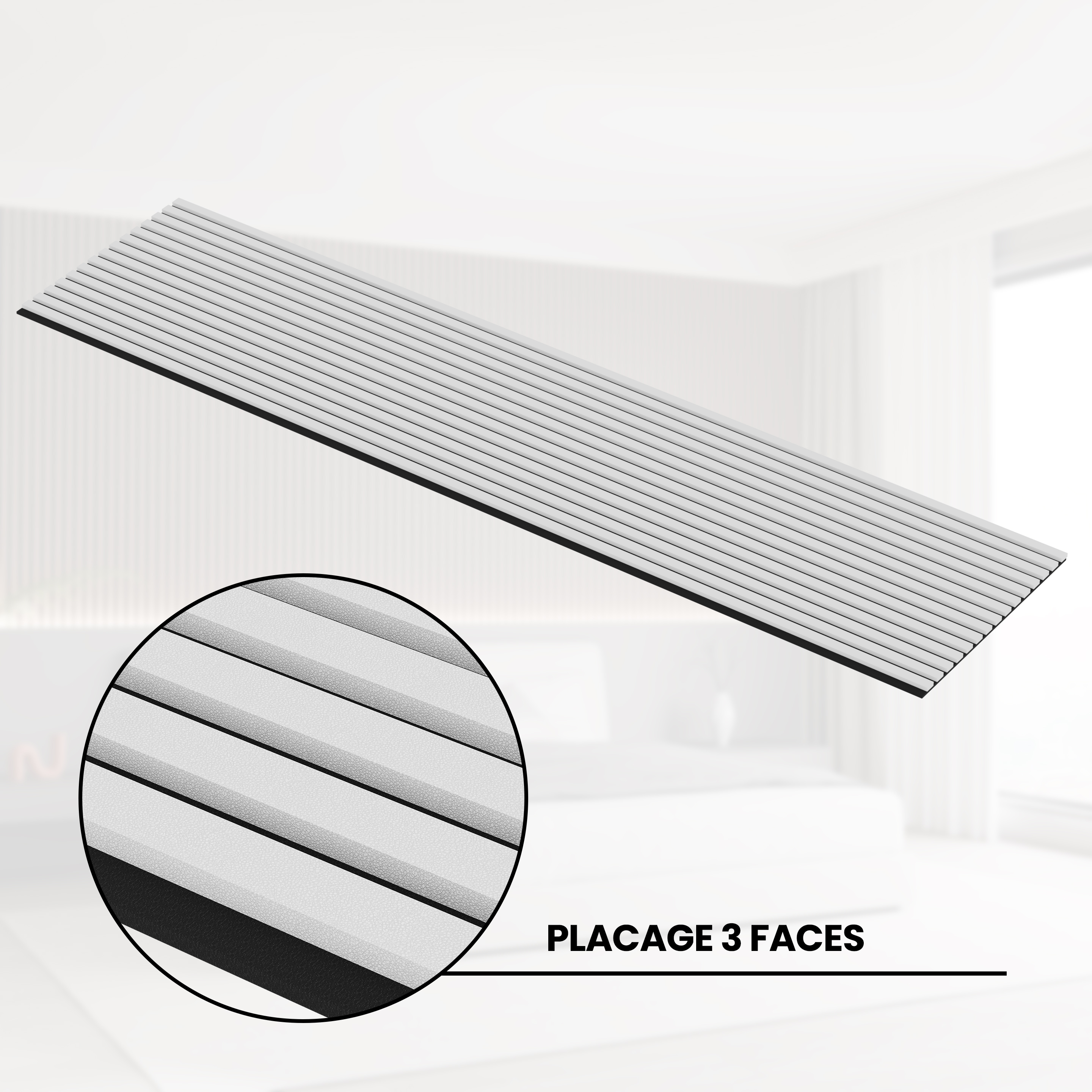 Acoustic Panel White Leather Black Felt