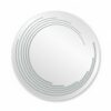 Miroir LED Mural Rond 89 cm — Bandes Vagues Gravées — 3 Températures Tactile — Cadre Aluminium Noir