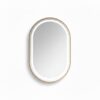 Miroir LED Mural Ovale 69×99 cm — Cadre Aluminium Bronze — 3 Températures Tactile — Design Intemporel